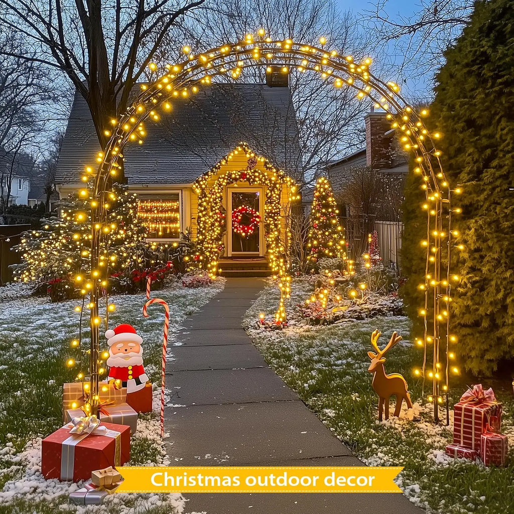 80 Luzes de Natal LED à Prova d'Água para Exterior, Cordão de Luzes de Fada Mini Pisca-Pisca com Controle Remoto, 8 Modos, Alimentadas por Pilha, para Uso Interno e Externo