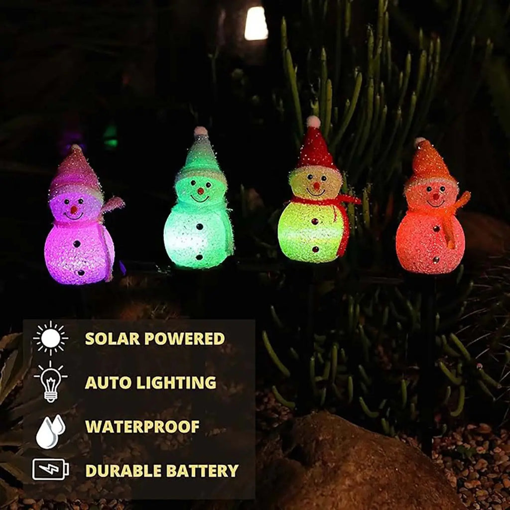 Boneco de neve de natal luz solar gramado jardim luz pátio ao ar livre paisagem chão plug-in luz decorativa
