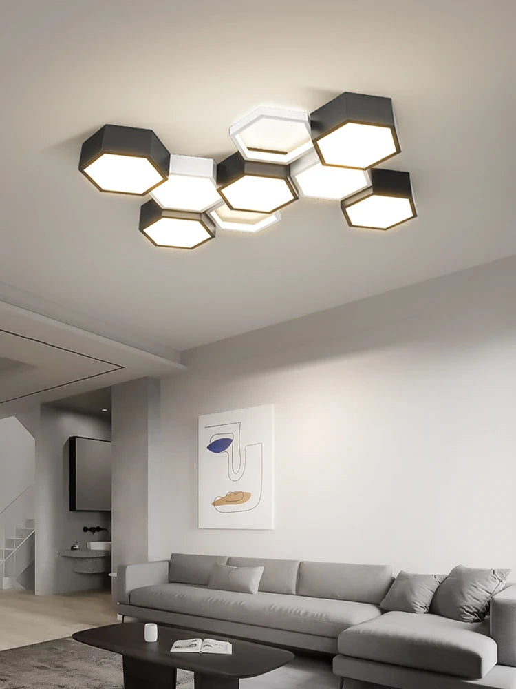 Luminárias de Teto Triangulares Ultrafinas para Sala de Estar e Quarto Lustres de Sala Decoração LED Chandelier de Teto