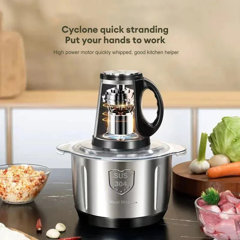 Moedores de Carne Elétricos Multifuncionais, Processador De Alimentos Para Bebês, Triturador De Alimentos, Fatiador De Vegetais, Baby Chopper, Aço Inoxidável 304, 5L, 110V US