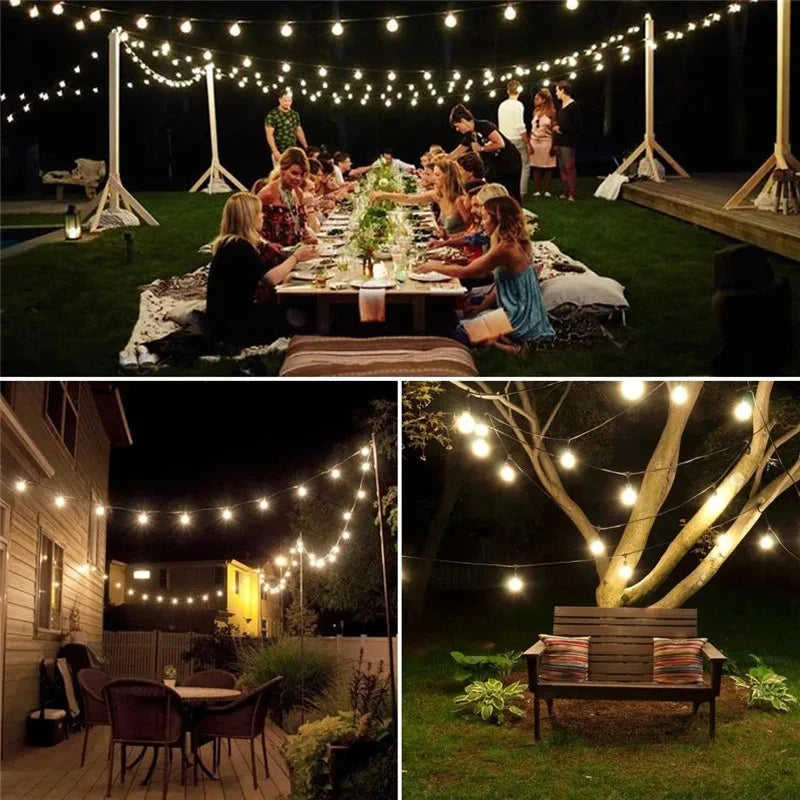 Solar led bola de cristal luz da corda 10m à prova dwaterproof água luzes fadas natal casamento guirlanda jardim gramado árvore decoração ao ar livre