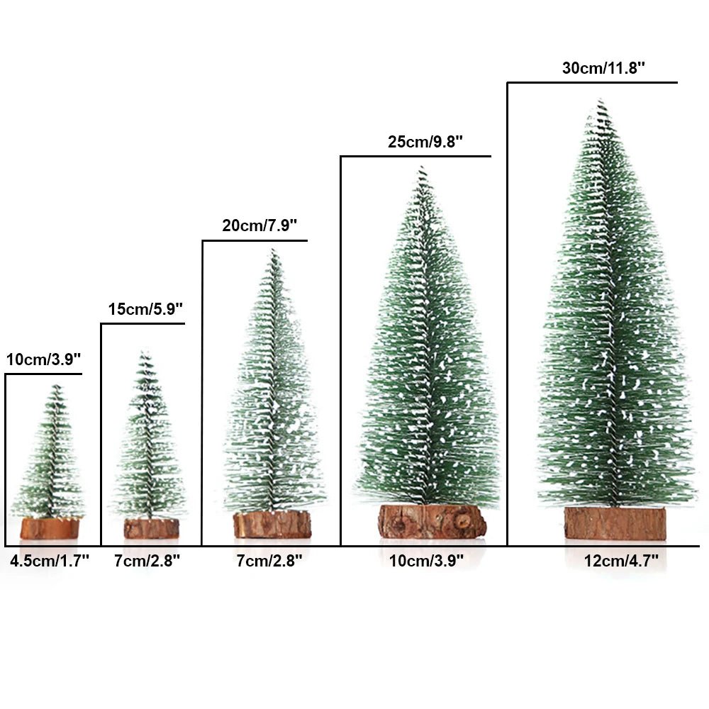 Decoração de natal artificial mini ornamentos de árvore em miniatura pinheiros de neve de cedro para decoração de mesa de casa 2024 navidad paisagem presentes