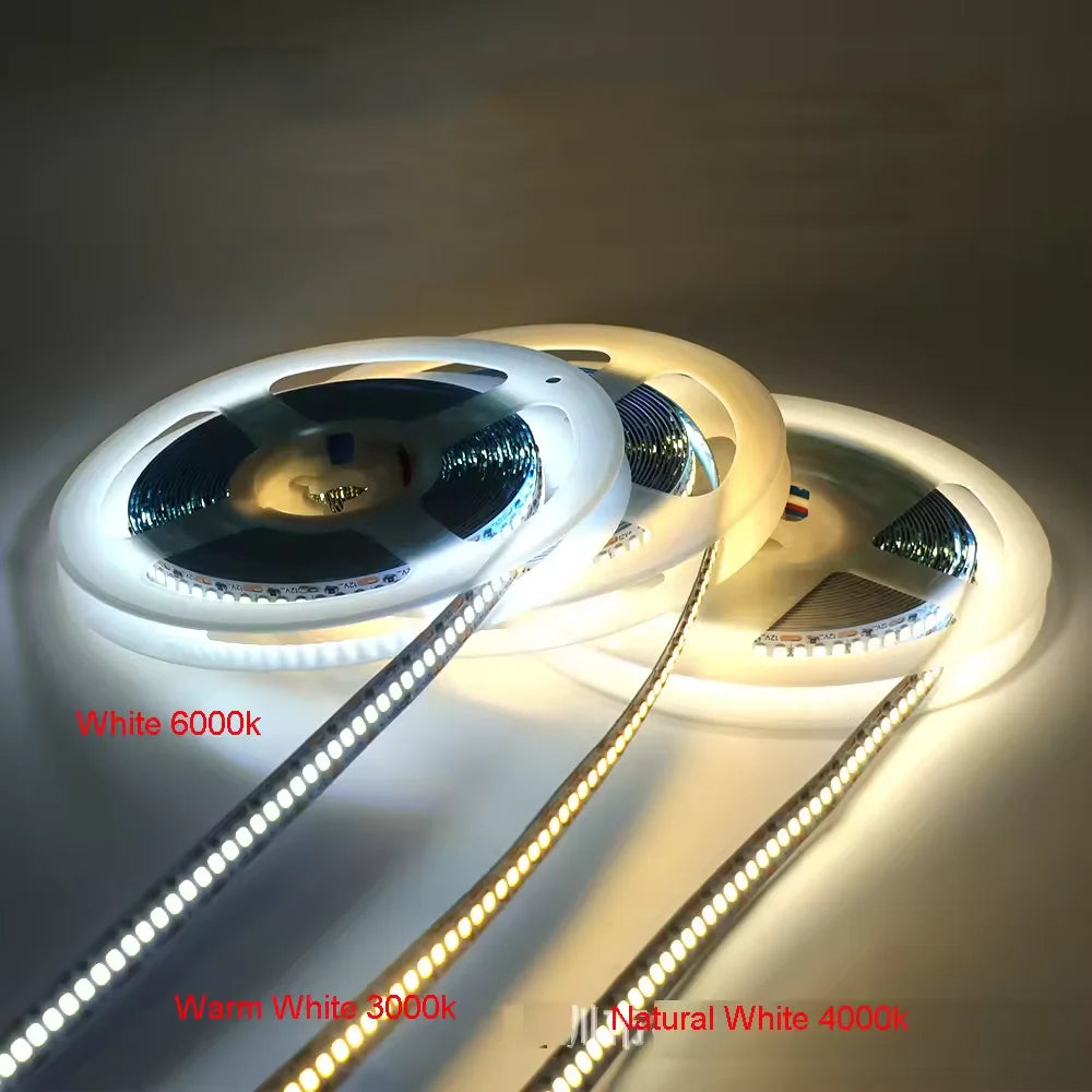 Fita de led amarela 2835 240leds/m 1200 leds dc12v 24v fita flexível ip65 ip67 à prova d'água 2700k 3000k 4000k 4500k 6000k 6500k