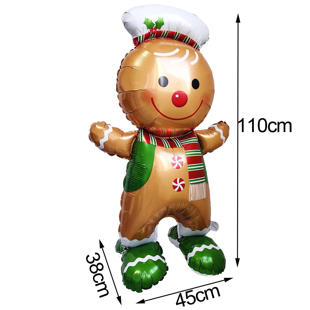 Balão Metalizado de Natal: Boneco de Neve, Rena, Árvore de Natal, Caixa de Presente, Bengala Doce, Luminária de Rua - Decoração de Festa de Inverno e Natal