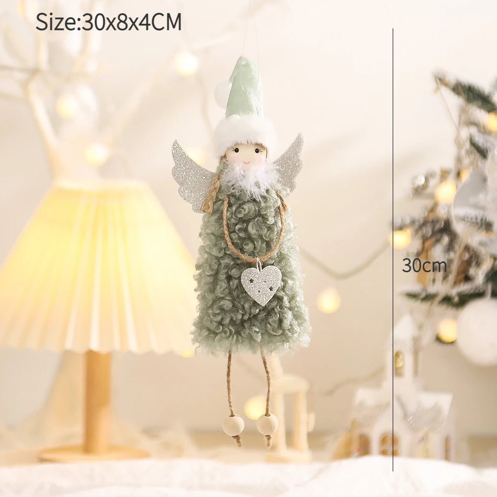 Ano novo 2024 natal anjo bonecas árvore de natal pingente ornamentos navidad 2022 decoração de natal para casa presentes natal noel deco