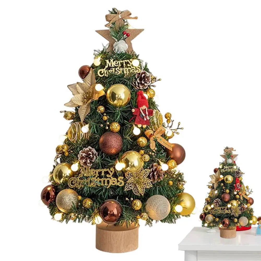 Árvore de natal artificial com luzes árvore realista com estrela árvore luzes da corda e ornamentos 17.7 Polegada árvore verde para