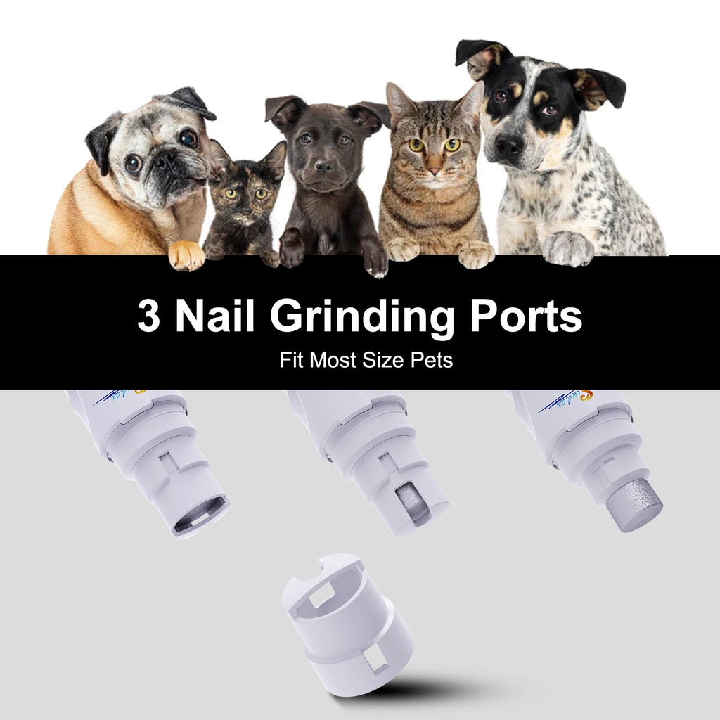 Moedor de unhas para cães, recarregável por usb, elétrico, cortador de patas para animais de estimação, indolor, cuidados com pernas, silencioso, 2 velocidades, lixa de unhas para cães