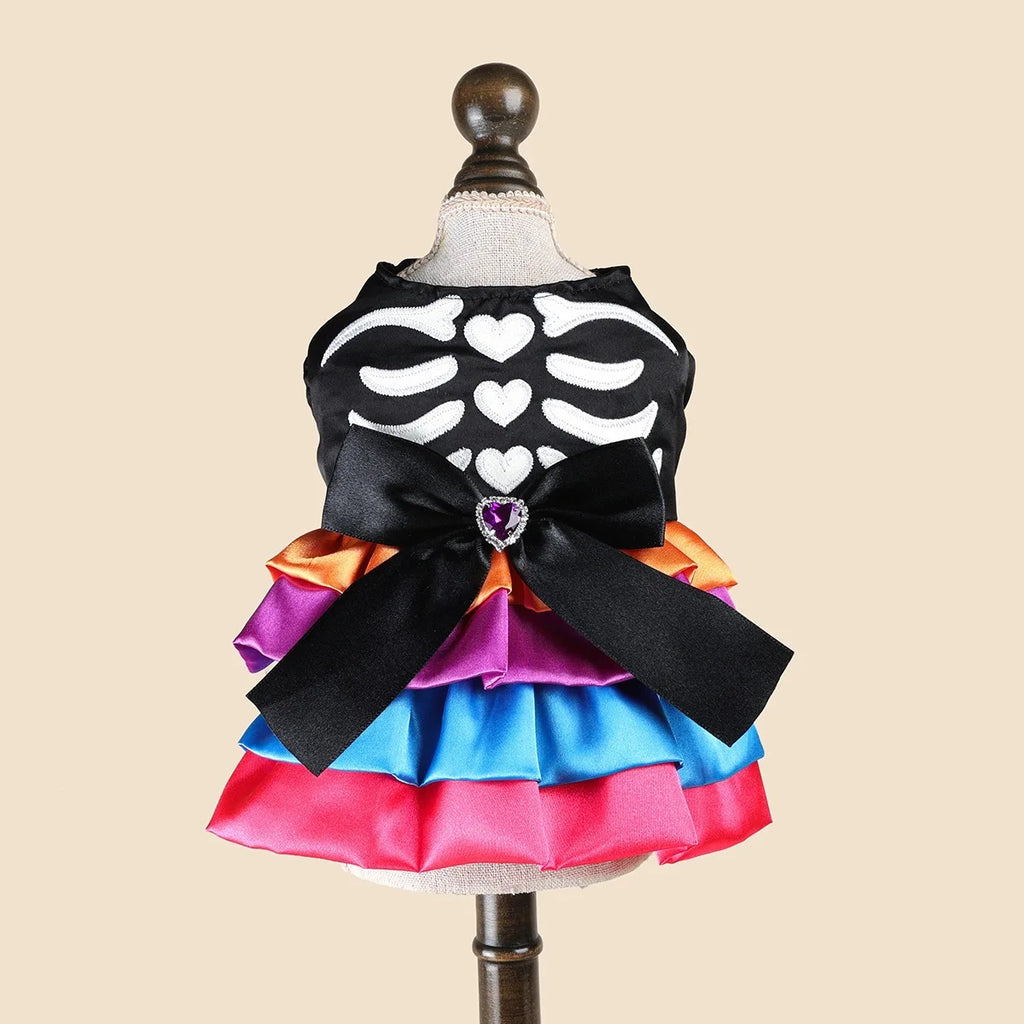 Fantasias de Halloween para Cães: Vestido Elegante para Pets com Saia Tutu – Colete para Cadelas de Outono/Inverno, para Poodles e Raças Pequenas, Gatos