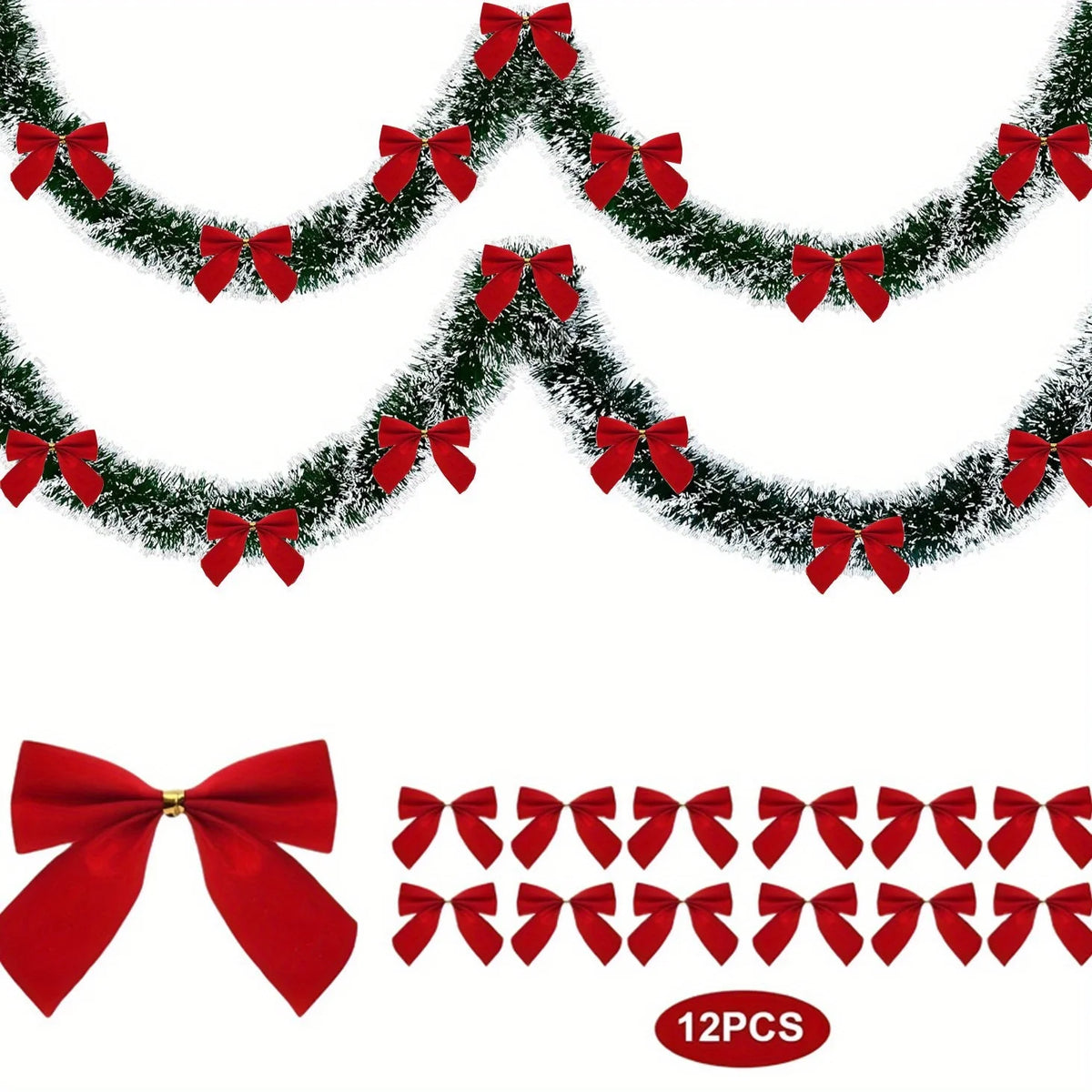5M de fitas decorativas de Natal com laços, fita verde em forma de cana, guirlanda para pendurar na árvore de Natal, enfeites para projetos «faça você mesmo», decoração para festas e para a casa.