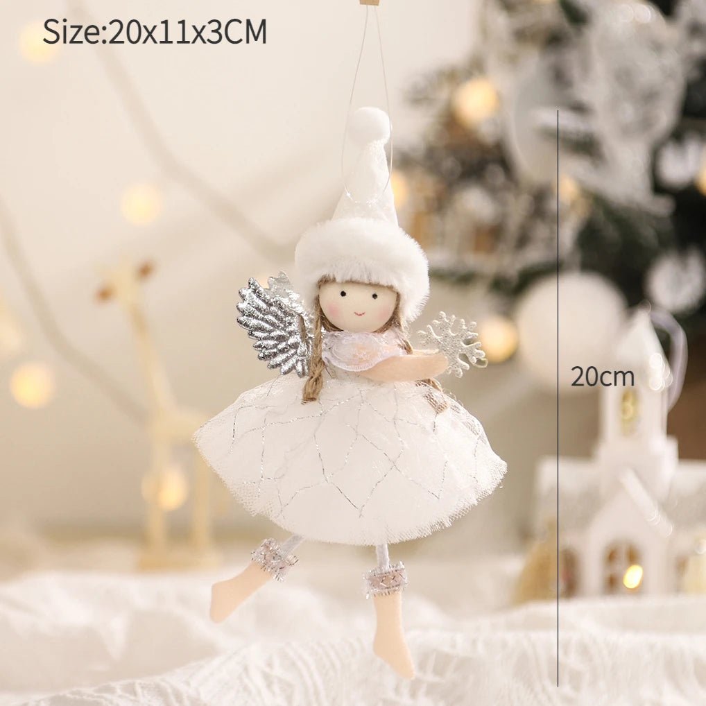 Ano novo 2024 natal anjo bonecas árvore de natal pingente ornamentos navidad 2022 decoração de natal para casa presentes natal noel deco