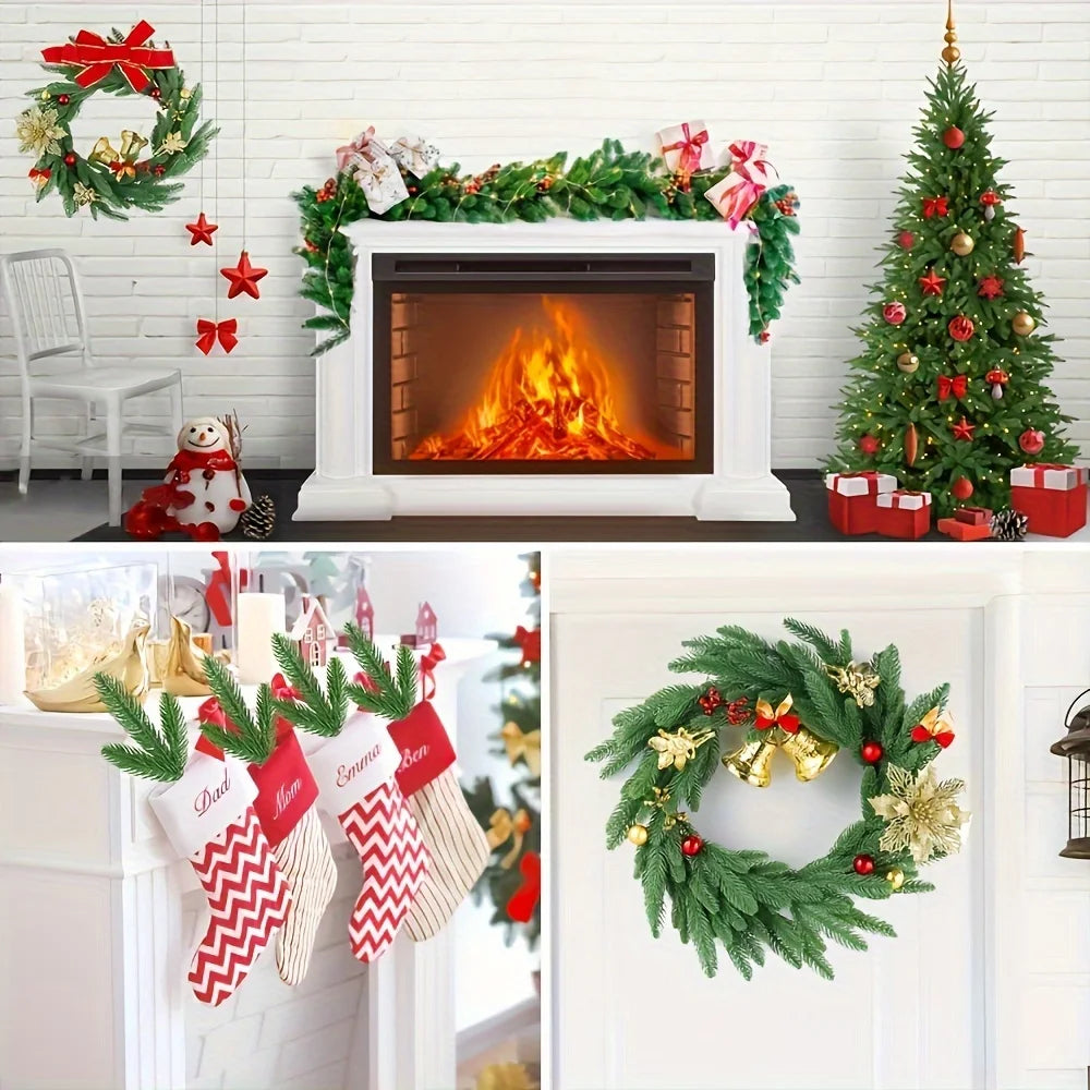 Seleção de 60 Árvores de Pinheiro Artificiais, com Ramos de Pinheiro Verde de Plástico para Decoração de Natal DIY, Plantas de Mesa para o Inverno