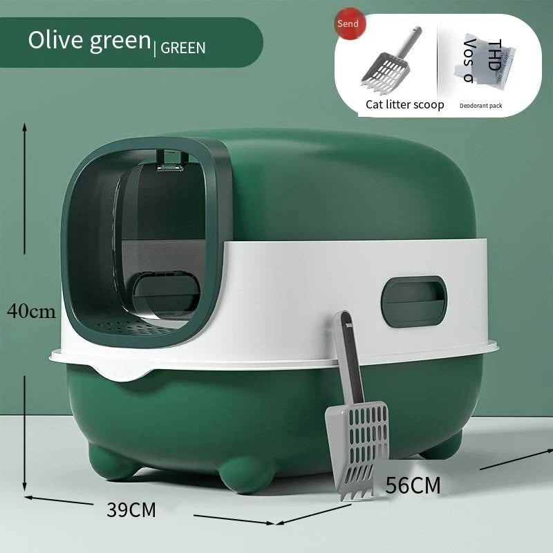 Caixa de Areia para Gatos com Desinfecção UV, Antiodor, Totalmente Fechada, Tamanho Extra Grande, Antirrespingo, Prevenção de Vazamento de Areia, Design Destacável