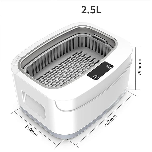 Máquina Ultrassônica KUNPHY 2.5 40kHz para Limpeza de Joias, Banho Ultrassônico Multifuncional para Limpeza de Protetores Bucais, Lâminas e Peças Dentárias