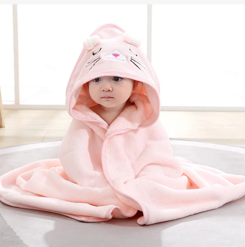 Toalhas de Banho para Bebês com Capuz de Animais em Desenho Animado, Macias, para Recém-Nascidos, Manta, Robe de Banho para Crianças, Envoltório Quente para Dormir para Meninos e Meninas