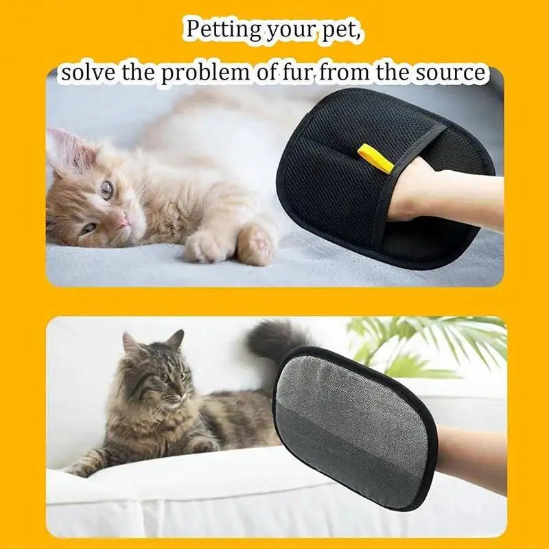 Ferramenta de Remoção de Pelos de Animais, Luvas Reutilizáveis para Remoção Estática, Luvas de Cuidado Dupla Face para Animais, Remove Pelos de Animais de Estimação de Tapetes
