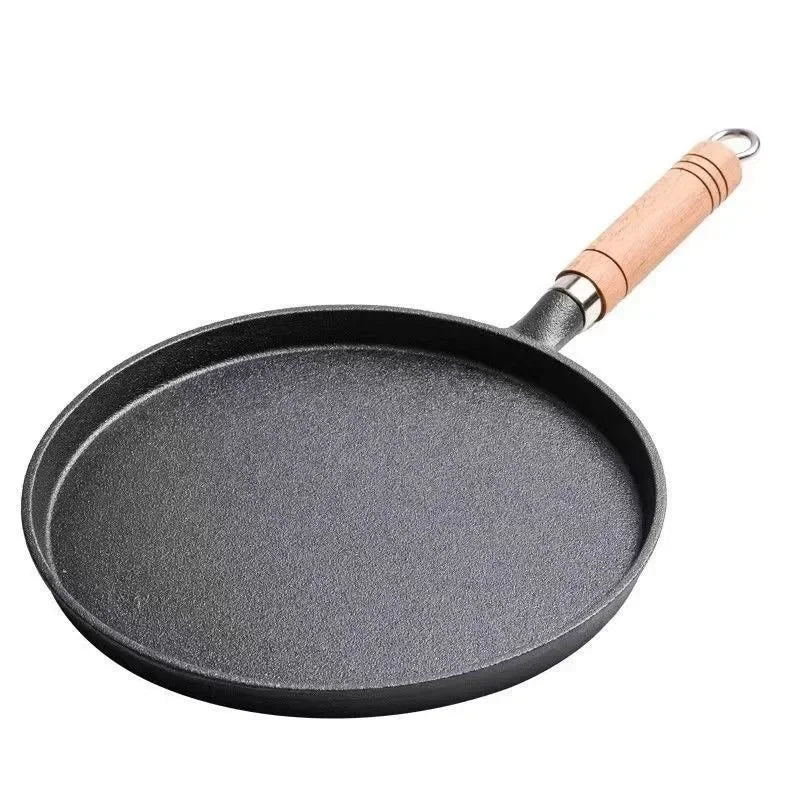 Frigideira de ferro fundido de 26cm, não revestida, antiaderente, ovo, panqueca, crepe, bife, frigideira, fogão de indução a gás, panelas de cozinha Kasa & Pet Store