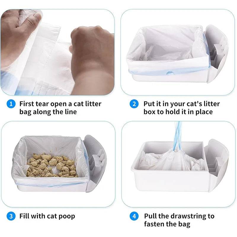 Sacos de lixo com cordão com alças-sacos de lixo descartáveis perfumados engrossados saco de lixo para gatos coletar fezes produtos de limpeza para animais de estimação