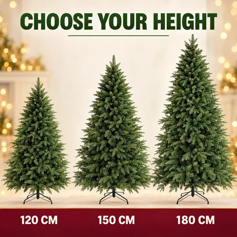 Árvore de Natal artificial, feita de PE com mistura de materiais e iluminação LED, árvore de Natal de alta qualidade, 1,2 m, decorações para o Natal e Ano Novo.
