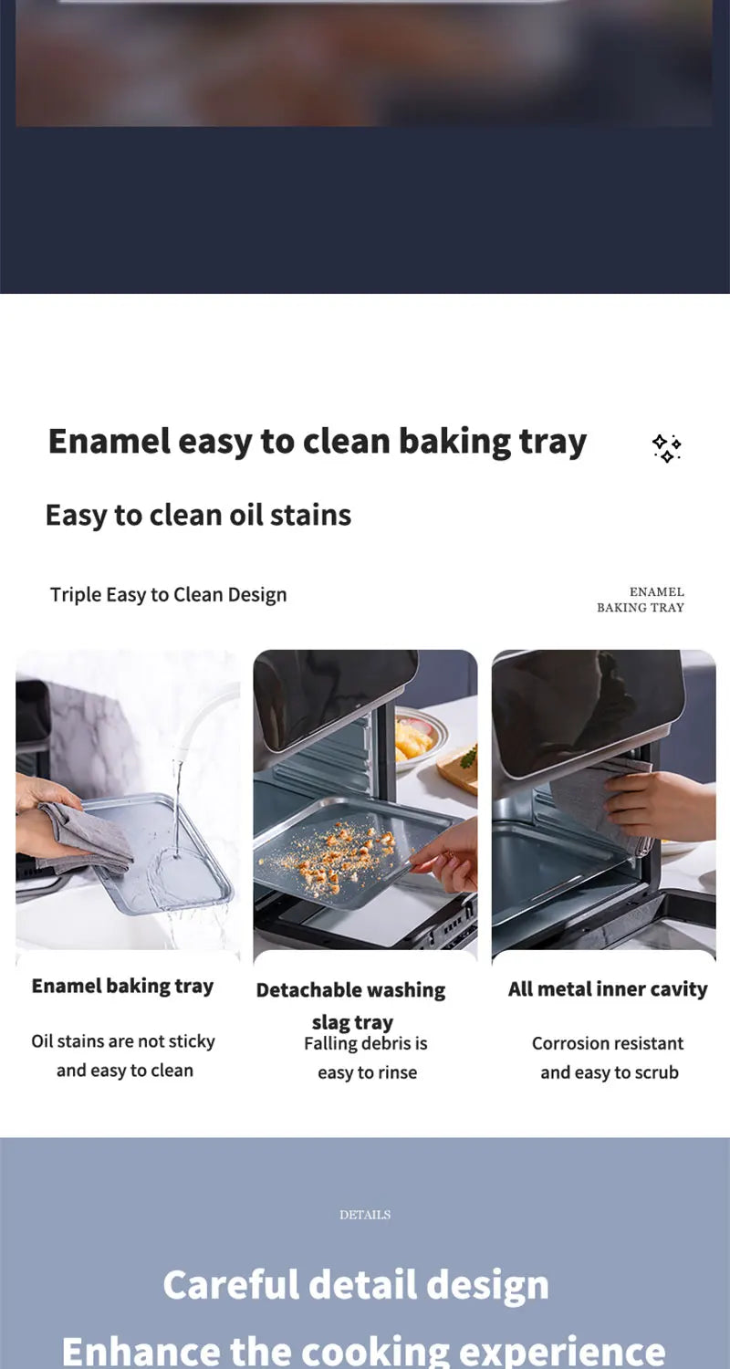 Fritadeiras elétricas de ar de grande capacidade 10L Cozinha doméstica automática sem óleo 360 ° Fritadeira com forno de convecção sem óleo