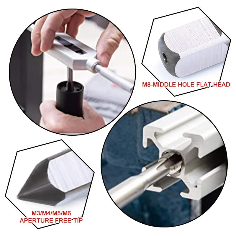 5 peças torneira de rosca de ranhura reta manual M3 a M8 conjunto de ferramentas de hardware de rosqueamento rápido e rosca interna