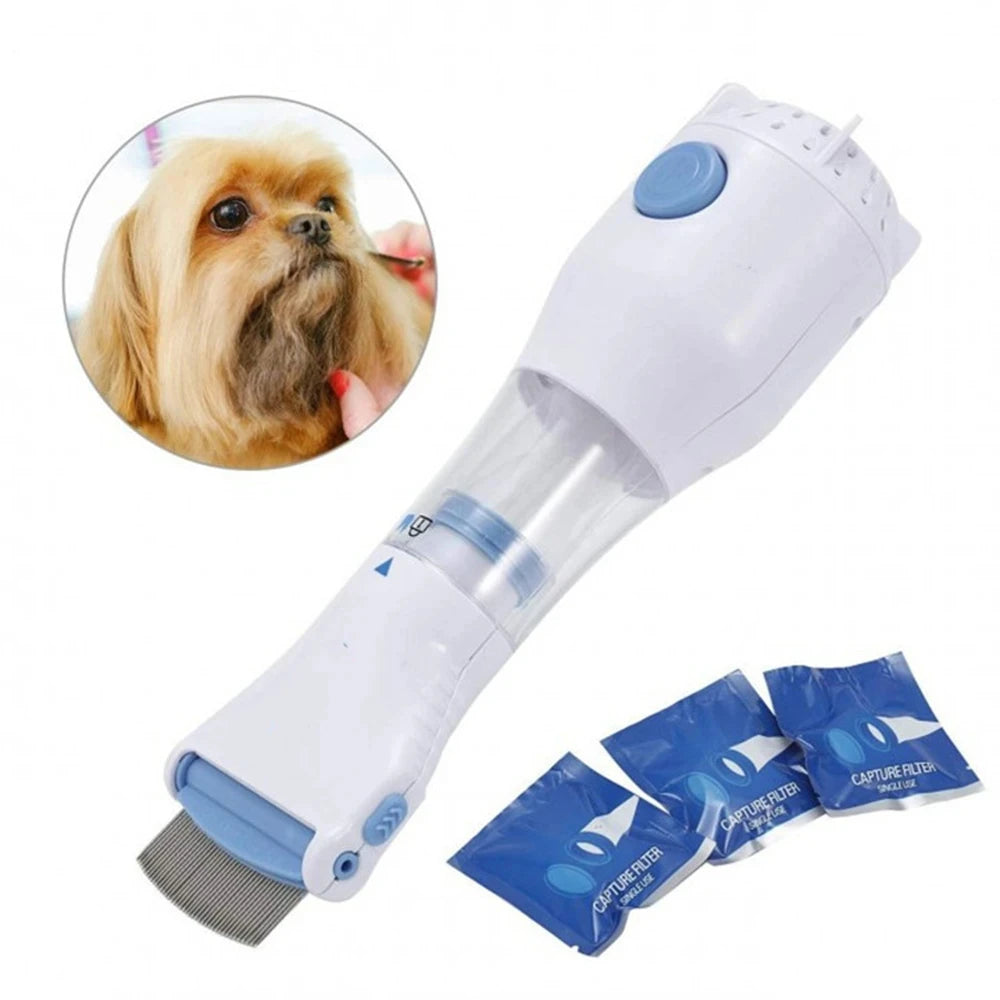 Escova Elétrica Multifuncional para Remoção de Piolhos e Pulgas em Animais de Estimação, Limpador de Pelos para Gatos e Cães