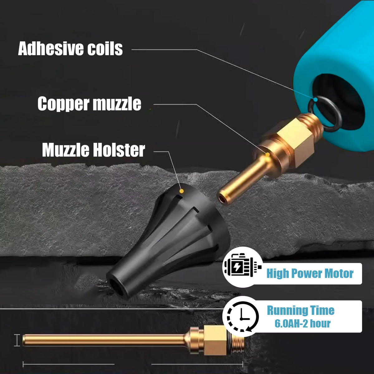 Pistola de Cola Quente Sem Fio para Makita 18V com 2 Baterias, 10 Bastões de Cola, Bico Anti-Gotejamento, Uso Pesado e Artesanato
