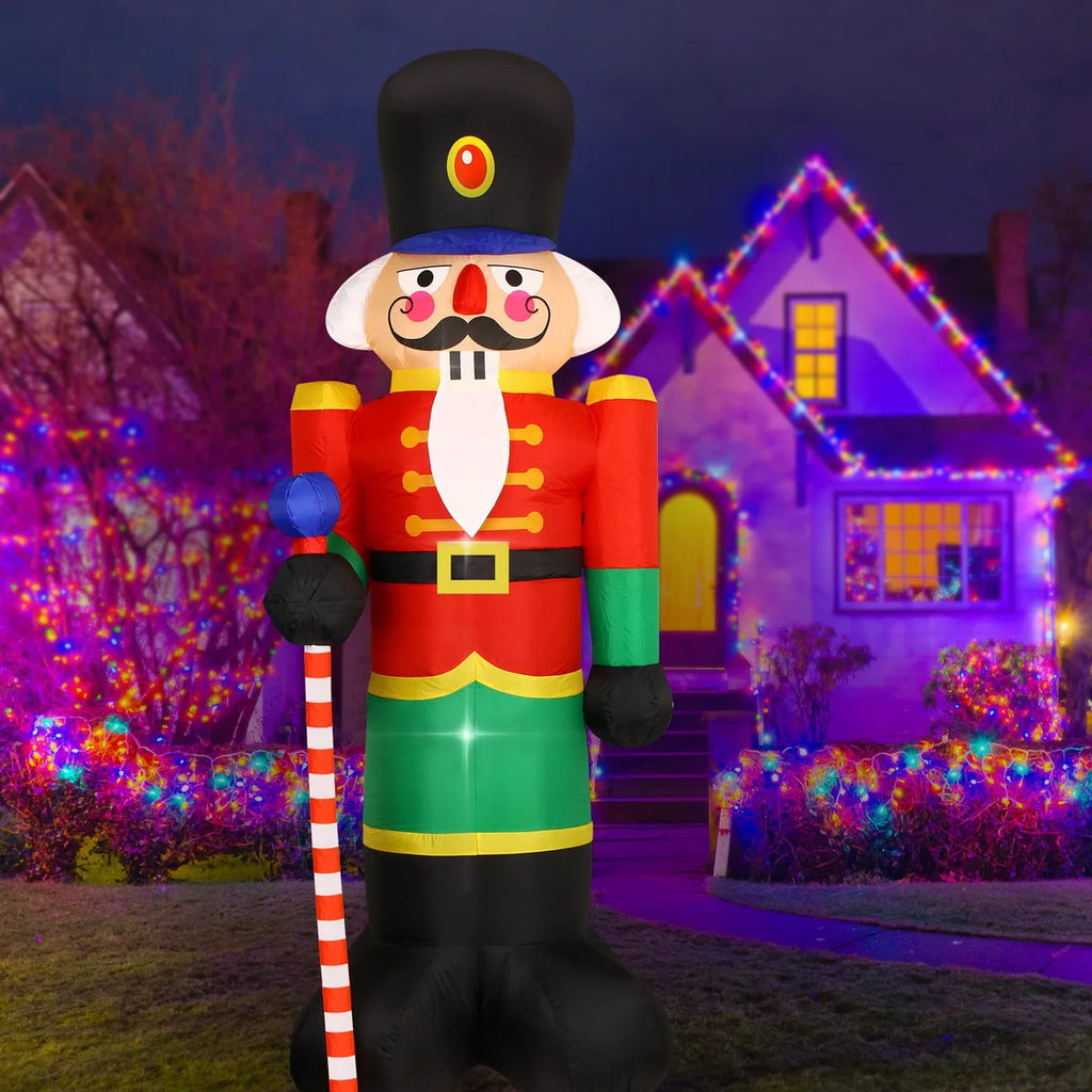 Decorações infláveis de natal-homem de gengibre, boneco de neve brilhante, boneco de neve de ramo, saco de presente boneco de neve decorações de gramado com luz LED