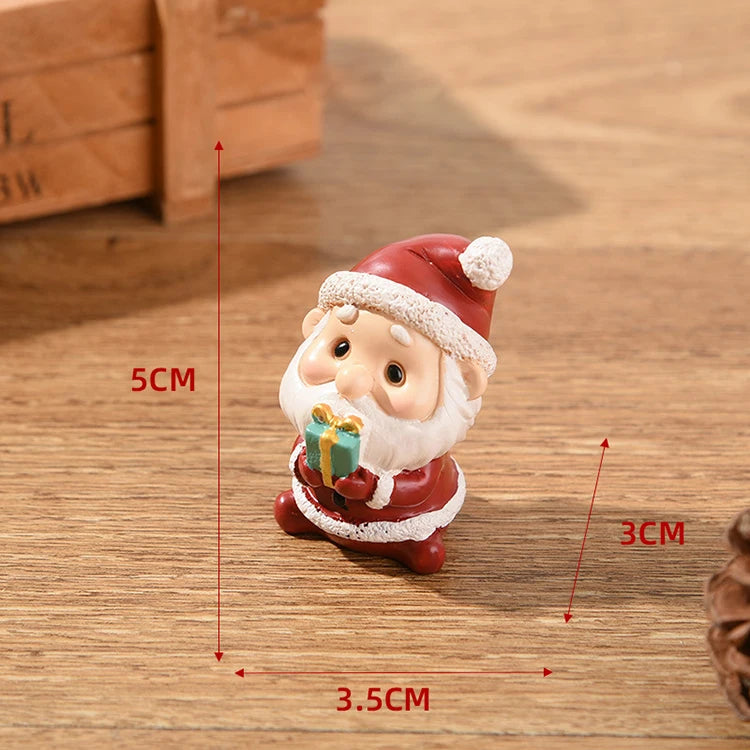 Natal resina família pequenos animais ornamentos criativo decoração para casa mini árvore de natal velho presente de natal