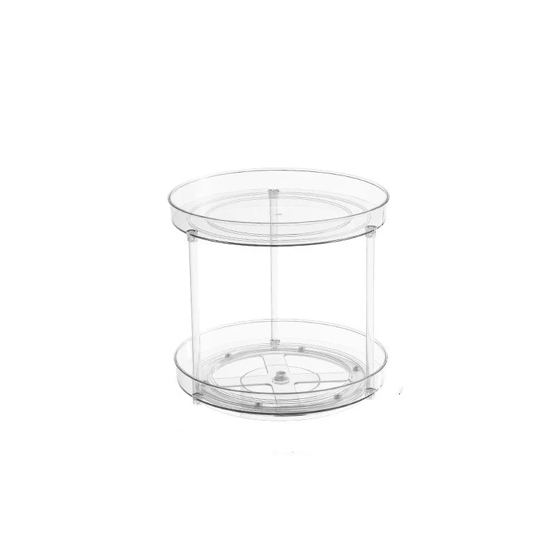 1pc/rack de cozinha rack de armazenamento rotativo transparente armazenamento de especiarias armazenamento de condimentos multi-camada rack de armazenamento de plataforma giratória