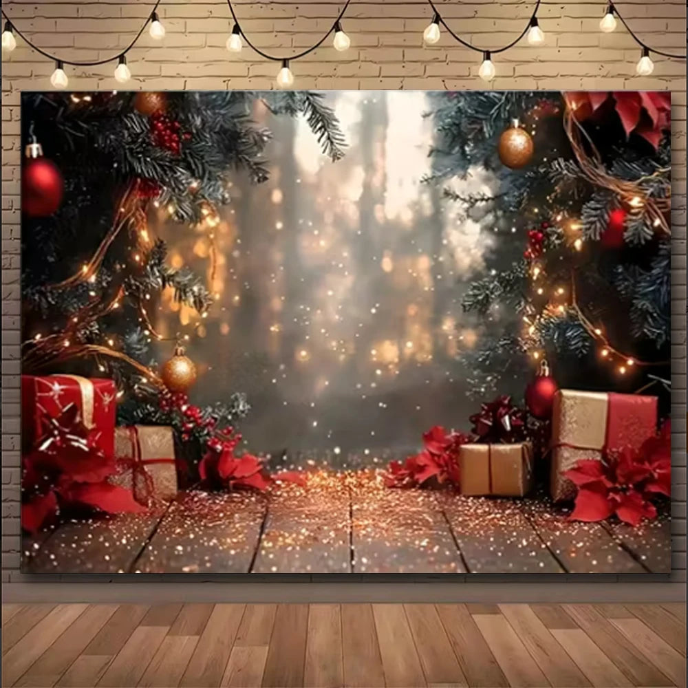 Natal inverno fundo vintage lareira festa decoração crianças photo studio suprimentos árvore de natal lanternas cenário nevado