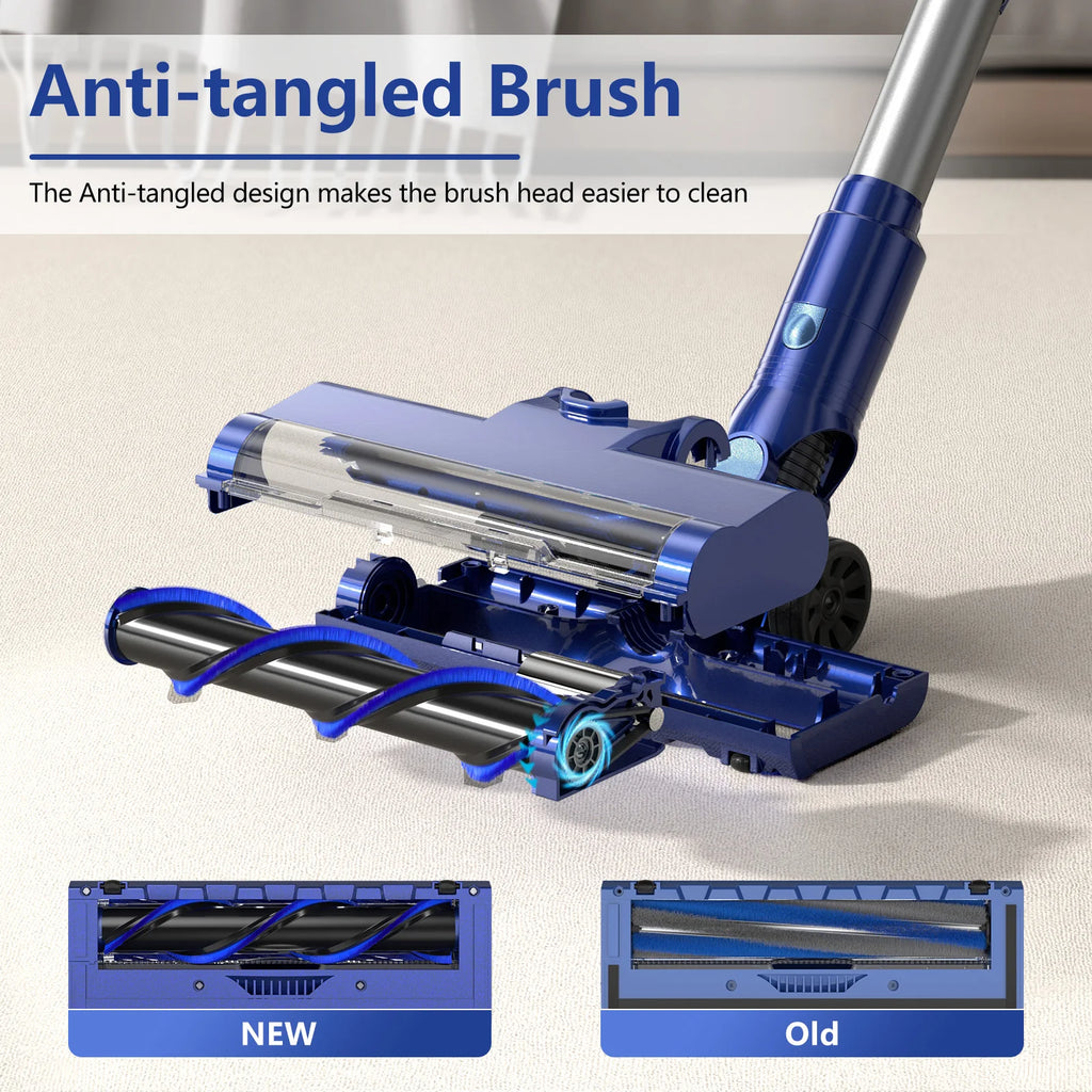 Aspirador de pó sem fio PrettyCare P1 45 minutos 28Kpa Aspirador de pó potente com motor sem escova LED Touch Display