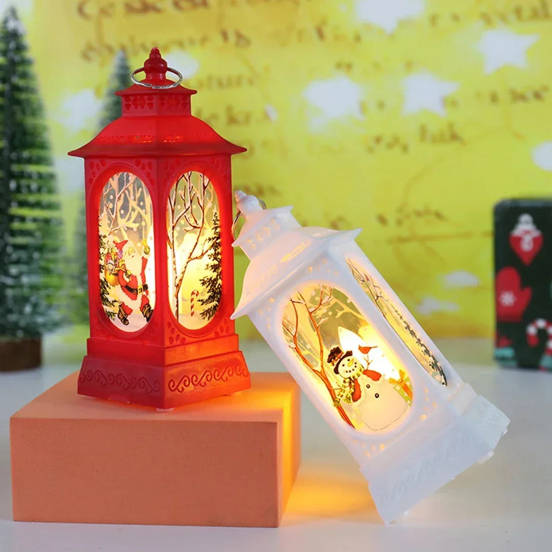 Natal santa lanterna luzes de vento feliz natal decoração para casa natal navidad 2022 ornamentos de natal presentes ano novo 2023