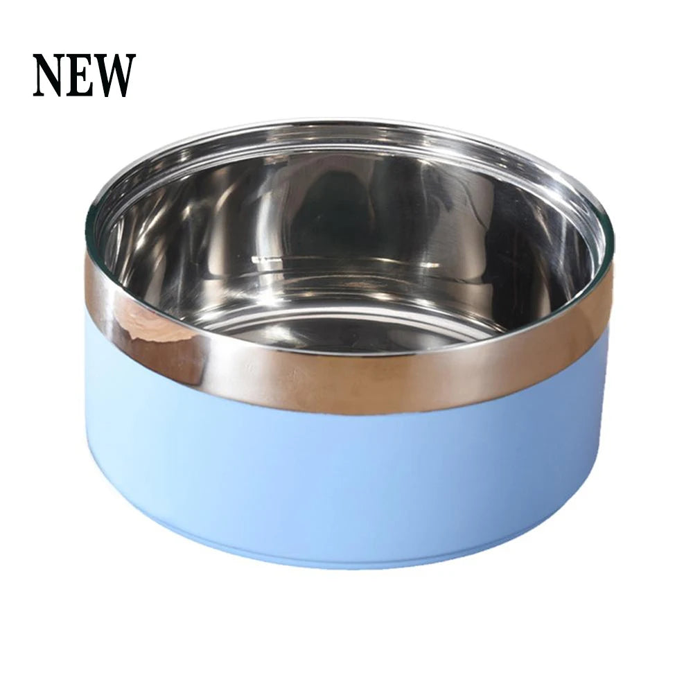 Tigela Personalizada de Aço Inoxidável para Cães e Gatos, Tigela de Alimentação a Vácuo Dupla, Grande Capacidade para Ração e Água