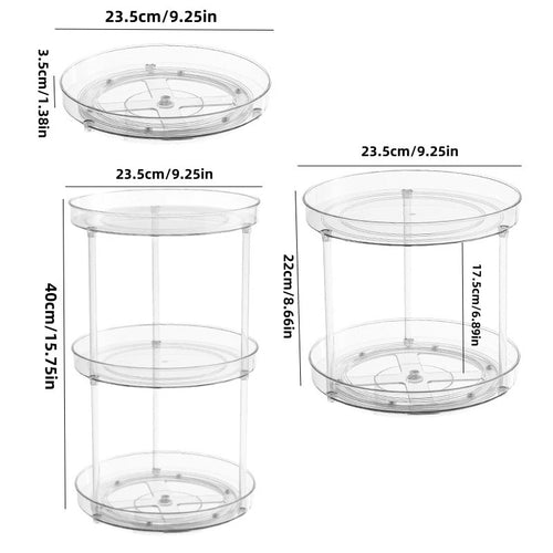 1pc/rack de cozinha rack de armazenamento rotativo transparente armazenamento de especiarias armazenamento de condimentos multi-camada rack de armazenamento de plataforma giratória