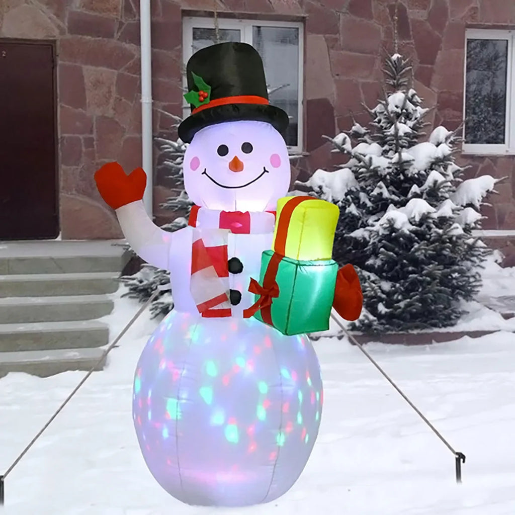 Decorações infláveis de natal-ramo boneco de neve, papai noel, homem de gengibre, saco de presente boneco de neve luz led decorações de gramado