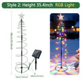 Luz solar para exterior, luminária de árvore de Natal, guirlanda de fadas LED em forma de estrela, RGB, com efeito de luz intermitente, à prova d'água, para jardim, pátio, relvado, quintal, decoração de festas.
