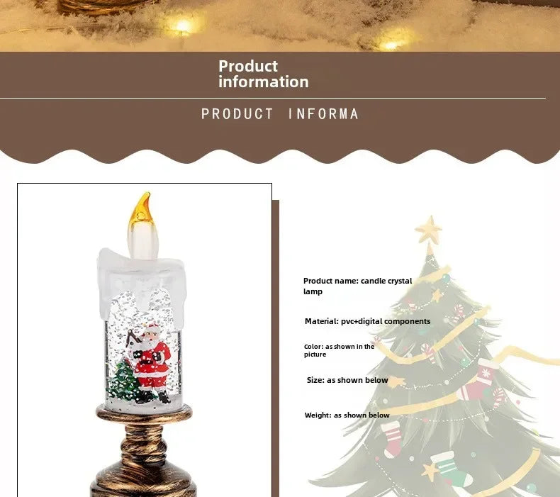 Natal led vela globo de neve luzes nevando floco de neve lâmpadas decorativas presentes criativos do feriado para decoração de natal