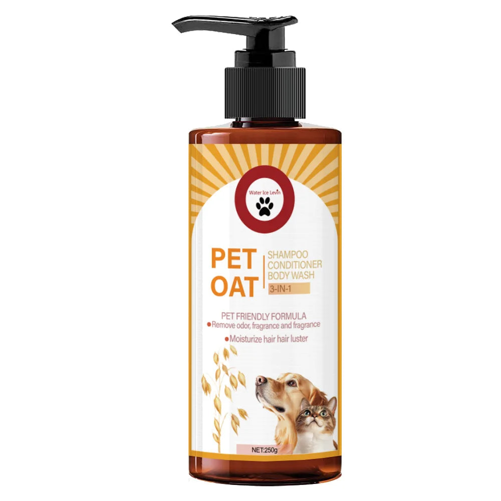 Shampoo para animais de estimação de 250g; Limpe pelos de animais de estimação, remove odor, faz o cabelo liso e não secura, tem fragrância de longa duração, shampoo especial para animais de estimação, banho, adequa