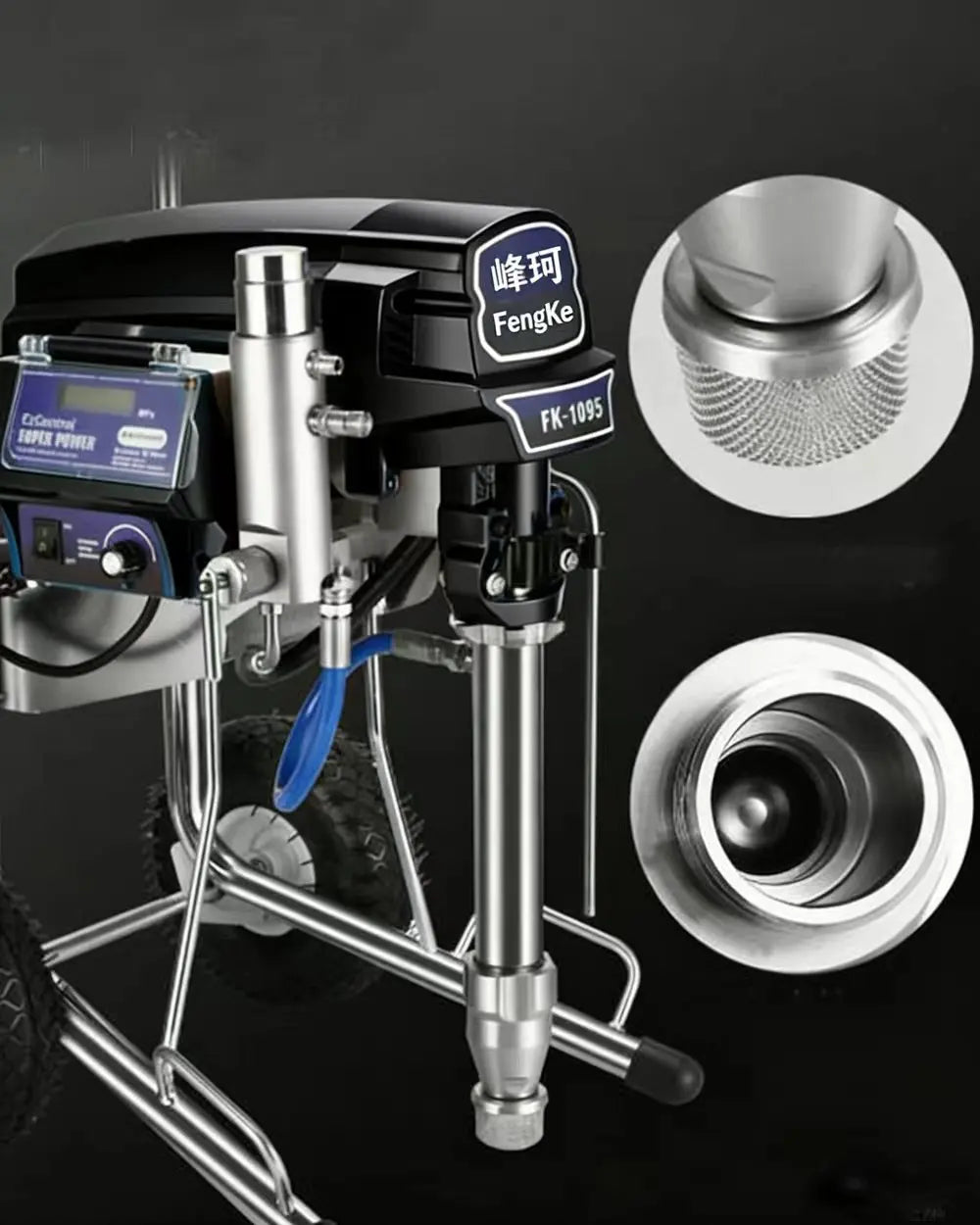 Pistola pulverizadora profissional com bomba de pistão, máquina de pulverização mal ventilada, 4000w, 6,5l, pulverizador de tinta sem ar, fk1095, máquina de pintura a óleo