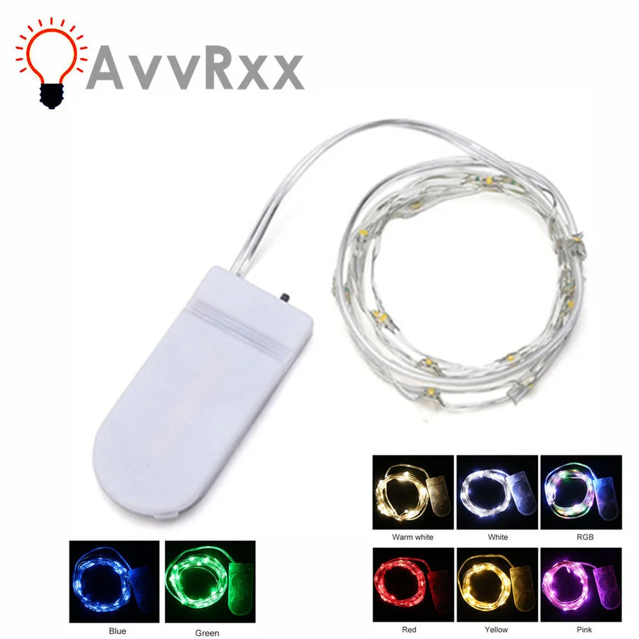1 pçs 1m 2 3m 5m fio de cobre led luzes da corda iluminação do feriado guirlanda de fadas para a árvore de natal festa de casamento decoração natal