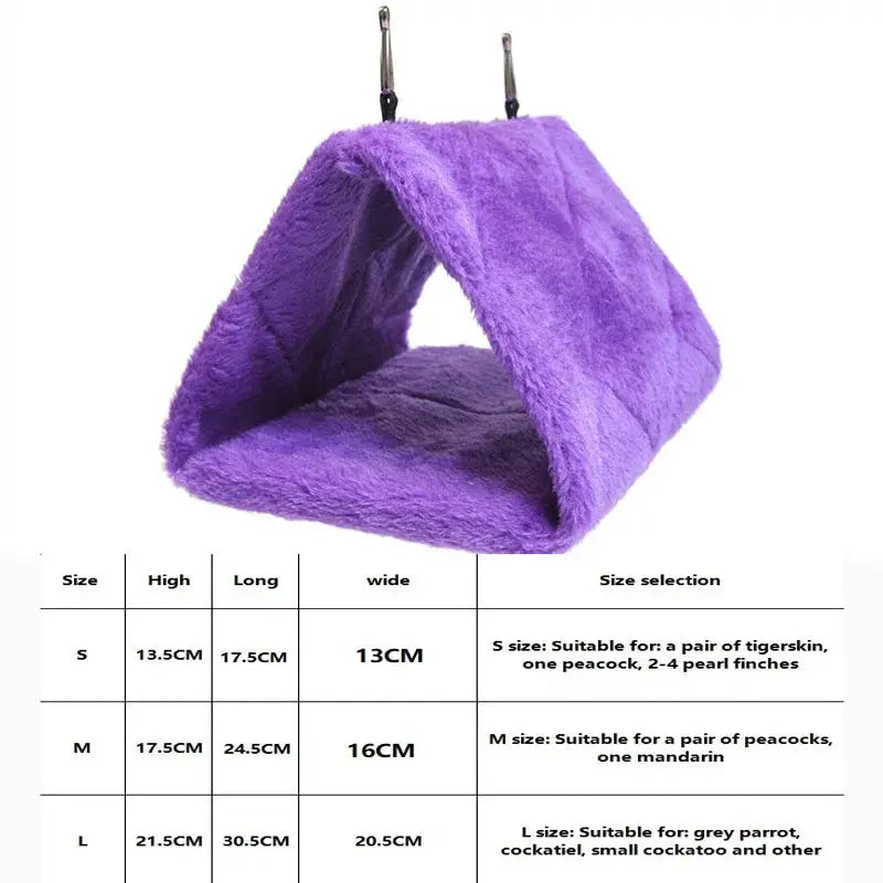 Cama de Inverno para Pássaros, Ninho de Pelúcia Quente para Pássaros de Estimação e Papagaios, Tenda Suspensa para Dormir e Incubar, Acessórios para Pássaros Kasa & Pet