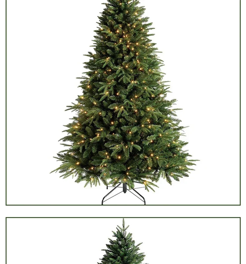 2026 Nova Decoração de Natal, Árvore de Natal de PE de Alta Qualidade, Ramos Densos com Luzes, Árvore de Natal
