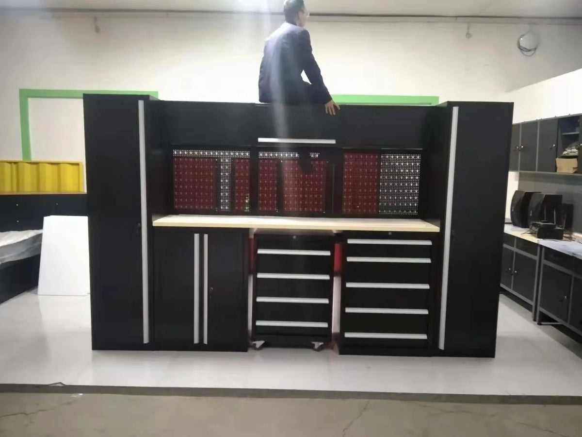 Conjuntos de ferramentas de armazenamento de ferramentas de nível industrial Garagem modular Bancada de trabalho de nível industrial resistente OEM ODM Garagem personalizável