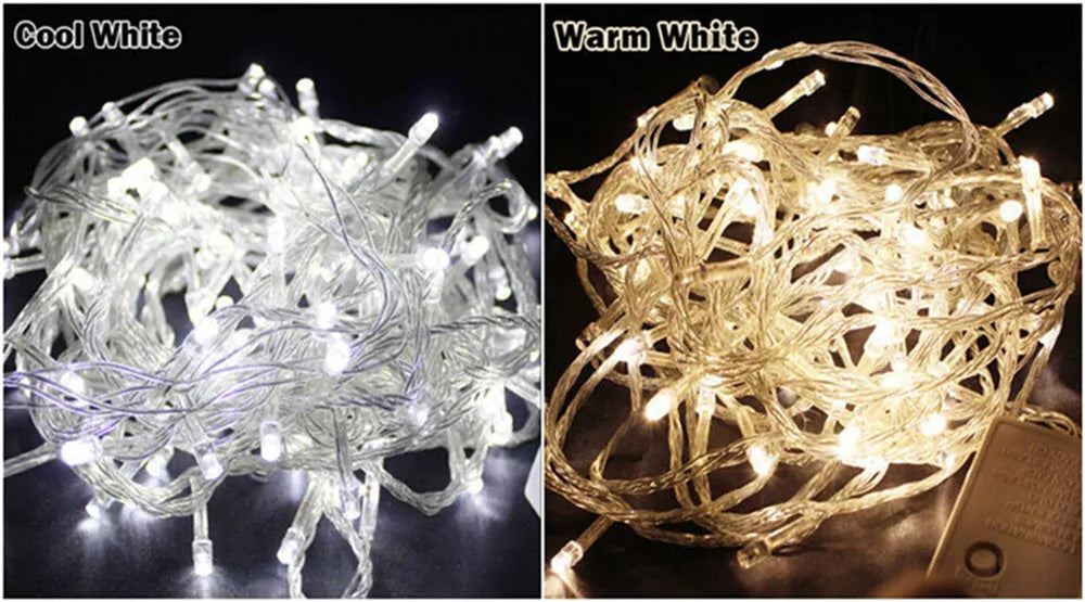 Luzes de natal 5m 10m 20m 30m 50m 100m led string luz de fadas 8 modos luzes de natal para festa de casamento luzes do feriado