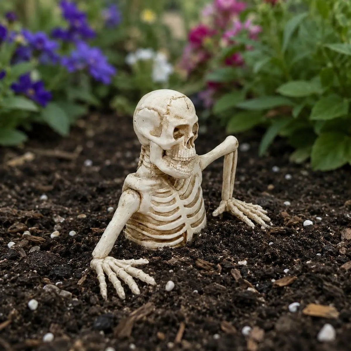 Decoração de Halloween: Esqueleto de Meio Corpo com Crânio para Bonsai, Decoração de Esqueleto de Meio Corpo para Interiores e Exteriores, Adereço para Decoração de Quintal - Kasa & Pet