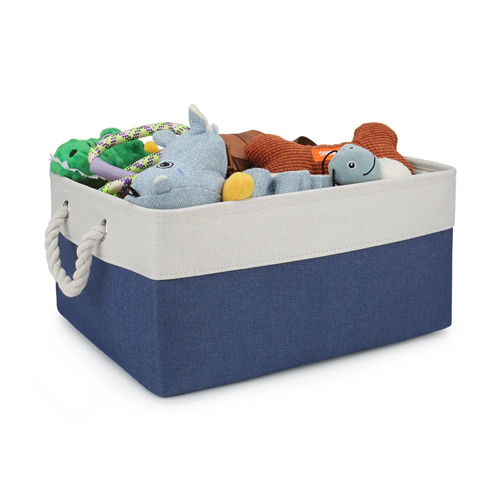 Acessórios de brinquedo para cães cesta roupas para animais de estimação cães brinquedos cesta de armazenamento caixa coleira de gato trelas organizador bin