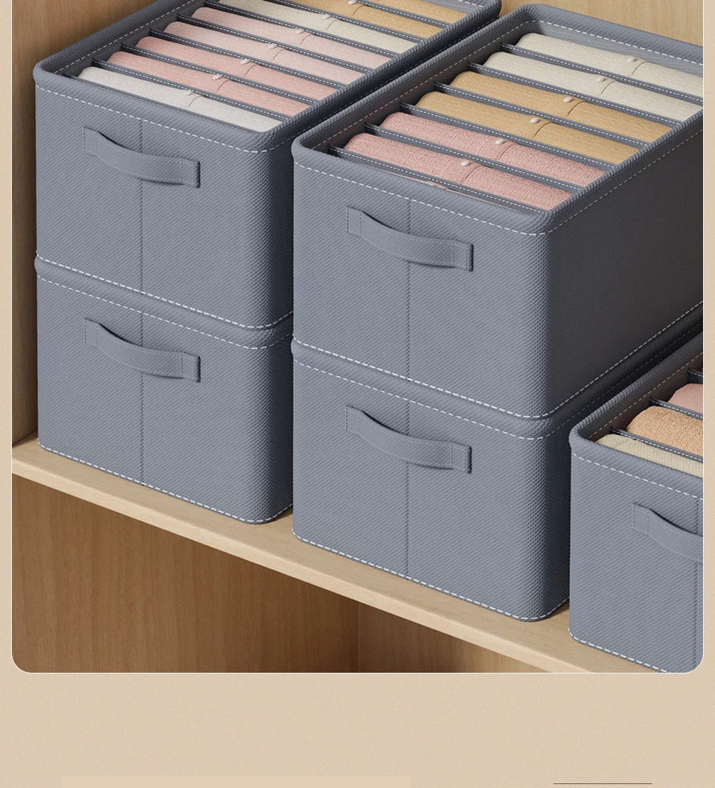 Caixa organizadora de roupa com 6/7/9 compartimentos, para guardar calças mais grossas, dobrável, com divisórias, ideal para camisolas, camisas e gavetas de armários e guarda-roupas.