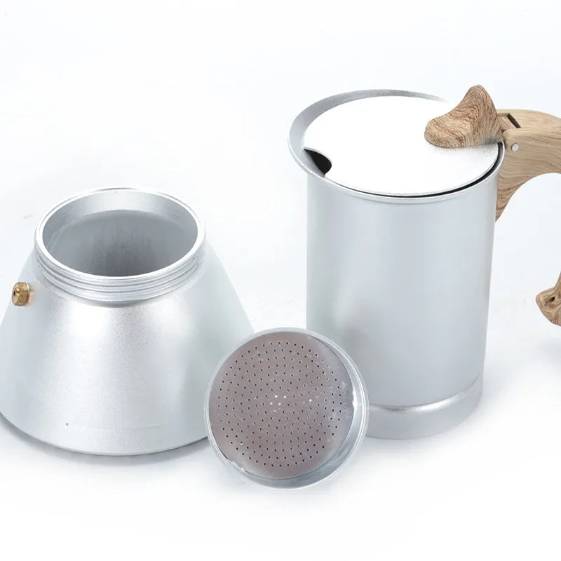 Justinlau 150ml/300ml cafeteira moka pot café percolador máquina de extração de café expresso pote de cerveja para indução casa/café