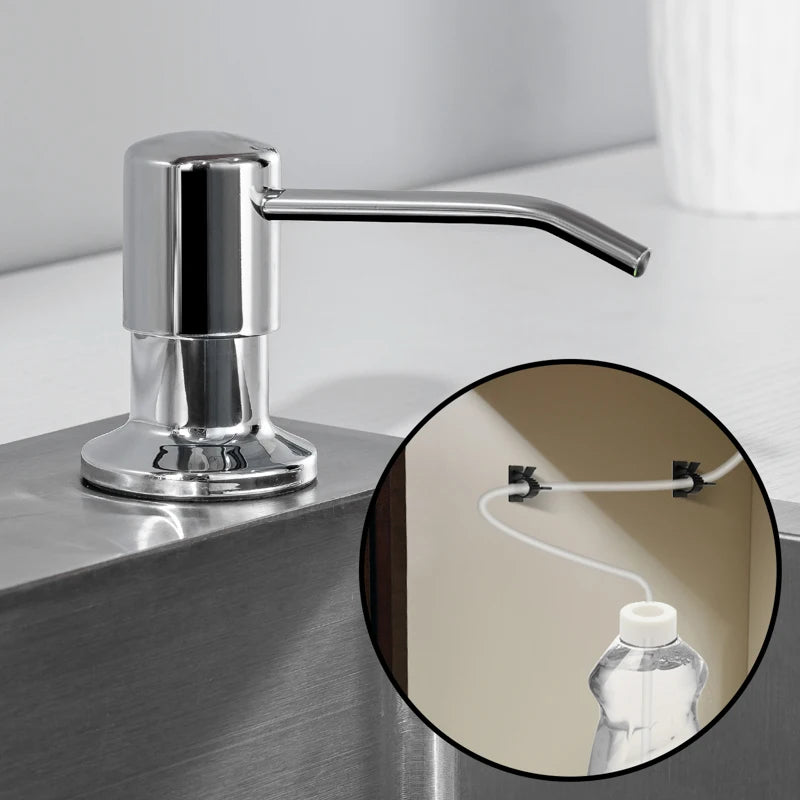 Dispensador De Sabonete Líquido De Aço Inoxidável, Kit De Tubo De Extensão, Bombas De Imprensa De Mão, Banheiro, Loção, Detergente, Pia De Cozinha