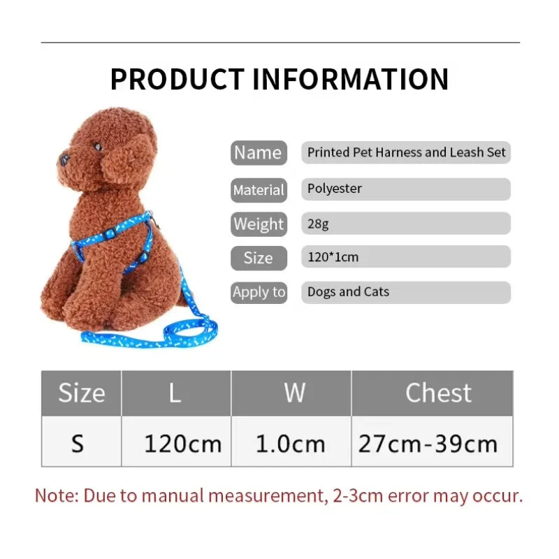 Coleira para Cães Pequenos, Coleiras para Filhotes, Conjunto de Coleira e Peitoral para Teddy, Conjunto de Corda de Guia Fofa